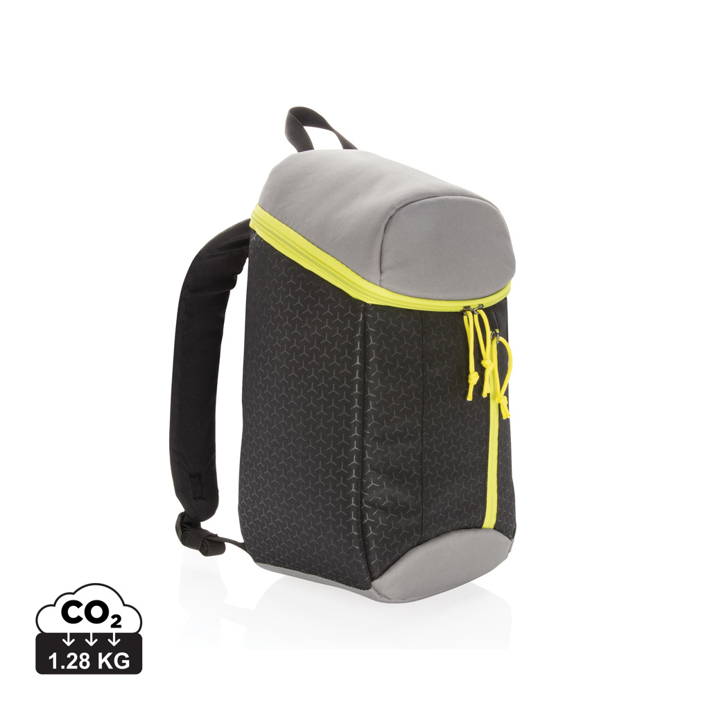 Sac à dos publicitaire isotherme 10 L noir et vert citron